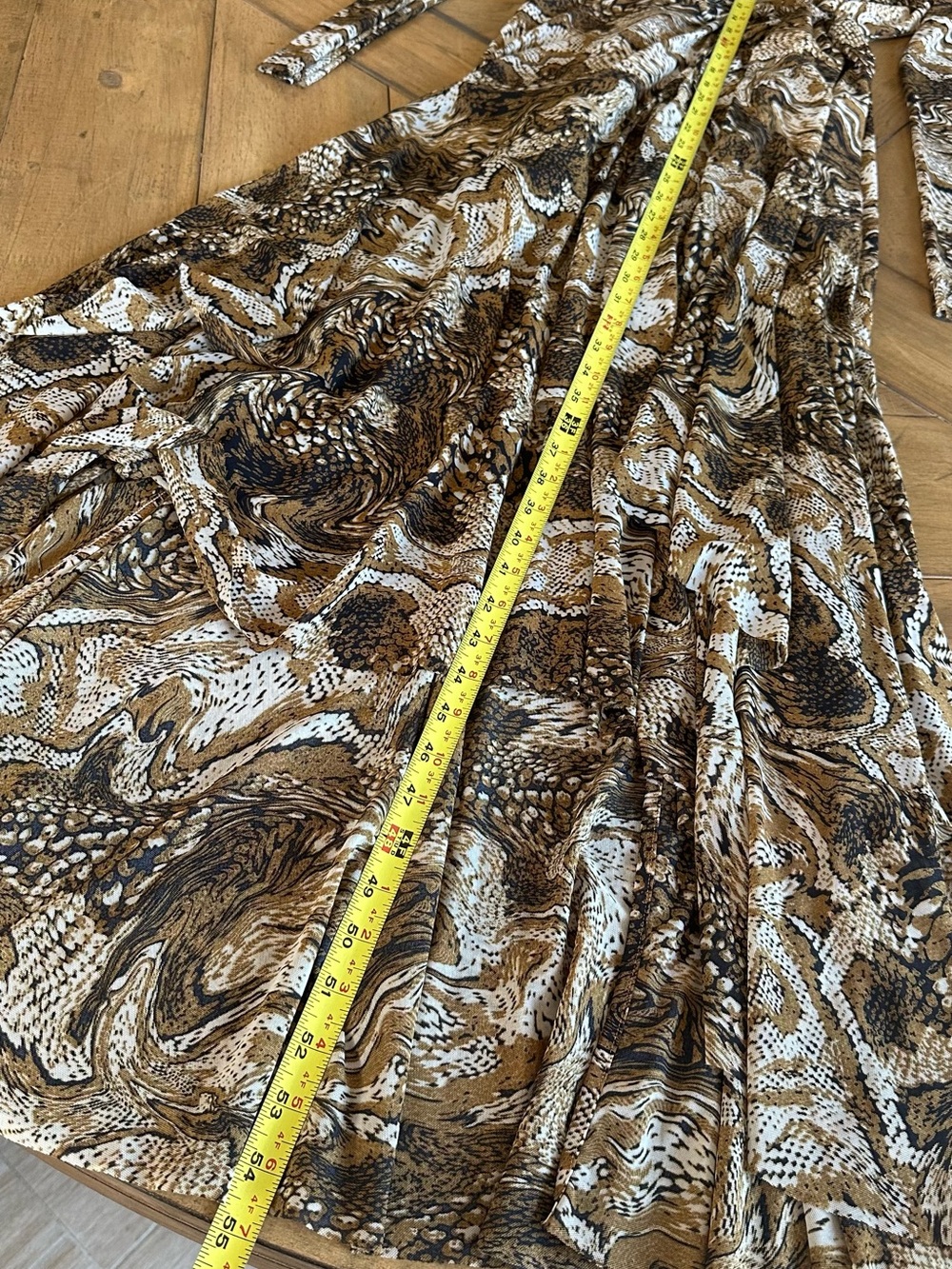 GANNI Tigers Eye Mesh Brown Maxi Dress Wrap Size EU 38 US Medium Or 8/10 Animal - Picture 7 of 11